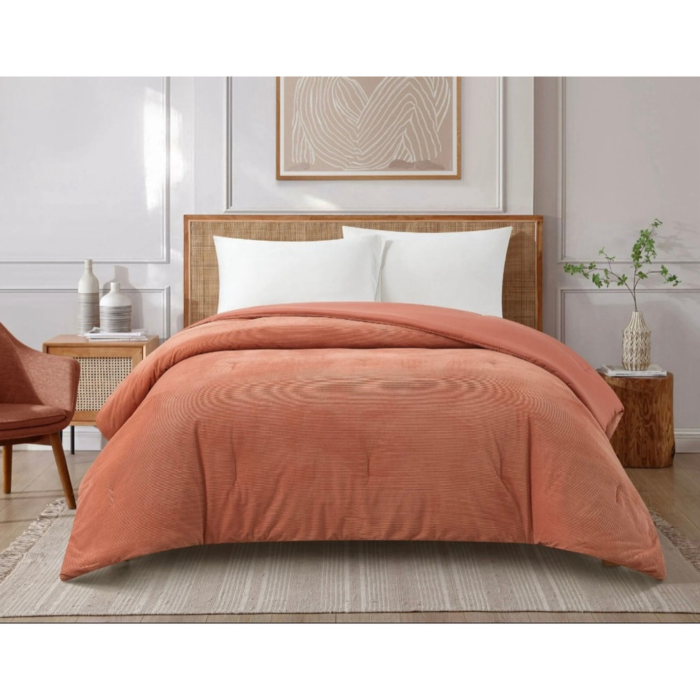 NEW Mainstays Super Soft Terracotta Corduroy Comforter Full/Queen - Picture 1 of 9